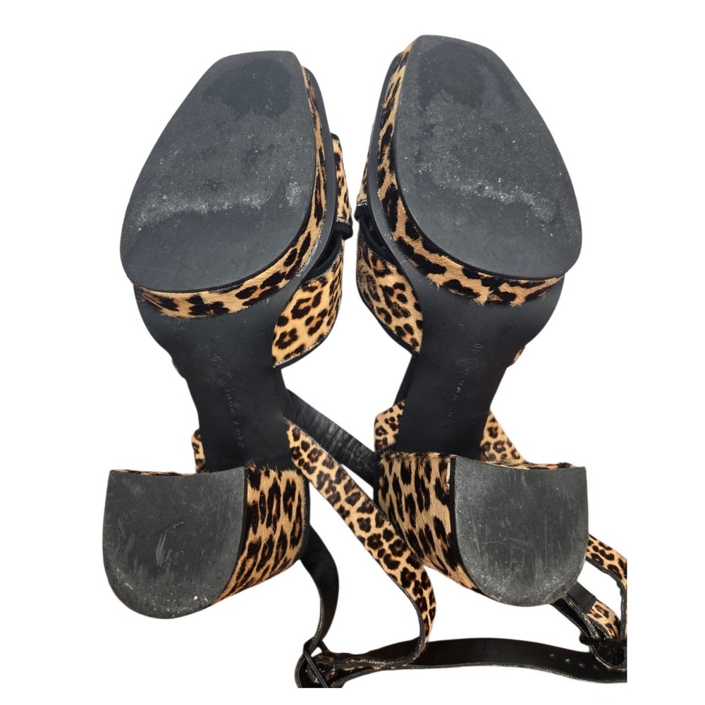 ZARA Leopard Print Cow Hair Platform Heel Sandals EU 40 Y2K Sexy Club Rave Rare - Picture 7 of 16